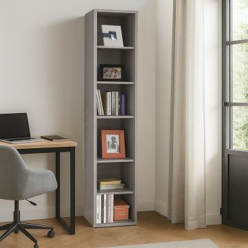 LIBRERIA IN LAMINATO CEMENTO CM 44X36 E H 217