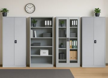 COMPOSIZIONE MOBILI IN METALLO GRIGIO OPACO