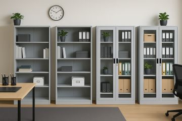 COMPOSIZIONE MOBILI IN METALLO GRIGIO OPACO