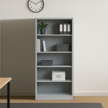 LIBRERIA MOD. W-FE CM 90X45 H.180 IN METALLO GRIGIO OPACO