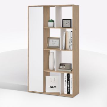 LIBRERIA MOD. MAZE JACKSON HICKORY E BIANCO LUCIDO