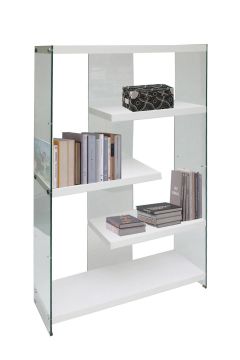 LIBRERIA SHON BIANCO FRASSINATO 5 RIPIANI FIANCHI VETRO TEMPERATO 1 LIBRERIA SHON BIANCO FRASSINATO 5 RIPIANI FIANCHI VETRO TEMPERATO 1