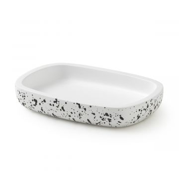 LINEA LAYLA - PORTA SAPONE BIANCO MATT IN RESINA 13,4X9,5X2,2CM