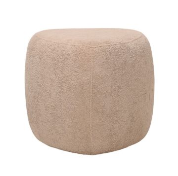 POUF TRIANGOLARE CM 46X46 H 42CM IN TESSUTO EFFETTO BOUCLE' BEIGE
