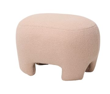 POUF CM 56X42 H. 40 IN TESSUTO EFFETTO BOUCLE' BEIGE