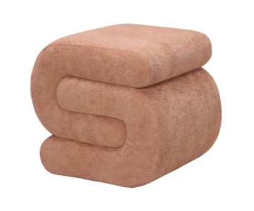 POUF CM 51X48 H. 46 IN TESSUTO EFFETTO BOUCLE' TERRACOTTA