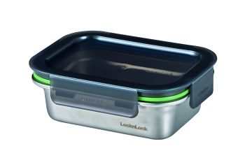 CONTENITORE RETTANGOLARE STS IN ACCIAIO INOX 15.5X11.5 H. 5.5CM 400ML