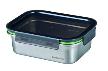CONTENITORE RETTANGOLARE STS IN ACCIAIO INOX 20X15 H. 6.5CM 1200ML