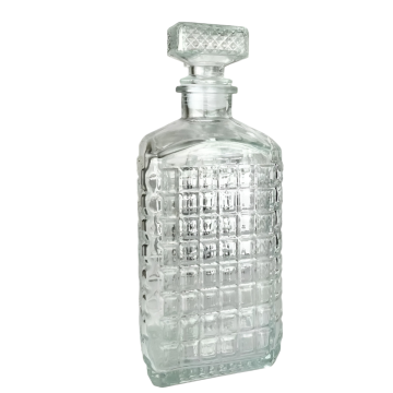 BOTTIGLIA QUADRATA CON TAPPO IN VETRO 500ML IN VETRO TRASPARENTE
