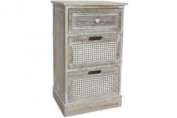 CASSETTIERA PAULOWNIA INRATTAN 40X30X70CM