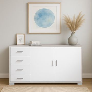 CREDENZA MOD. QUADRANTE CM 153X41 H. 86 OLMO E BIANCO FIAMMATO