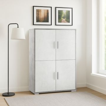 MOBILE MOD. DOUBLE CM 108X41 H. 161 CEMENTO E OSSIDO BIANCO 