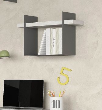 LIBRERIA PENSILE MOD. GALLERY CM 53 ROVERE NORDICO E GRIGIO