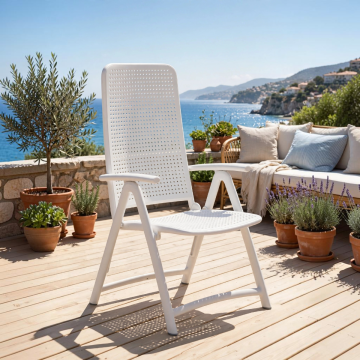 NARDI OUTDOOR - POLTRONA PIEGHEVOLE MOD. DARSENA BIANCA