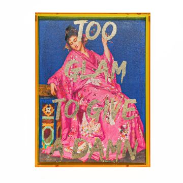 QUADRO TELA GLAM CON CORNICE IN ACRILICO GIALLO 30X40CM SP 5CM