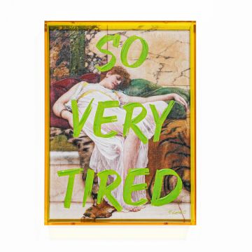 QUADRO TELA TIRED CON CORNICE IN ACRILICO GIALLO 30X40CM SP 5CM