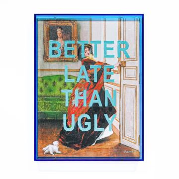 QUADRO TELA BETTER LATE CON CORNICE IN ACRILICO BLU 30X40CM SP 5CM