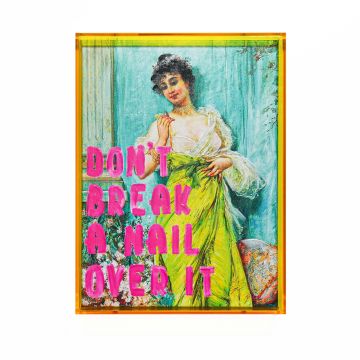 QUADRO TELA NAIL CON CORNICE IN ACRILICO GIALLO 30X40CM SP 5CM