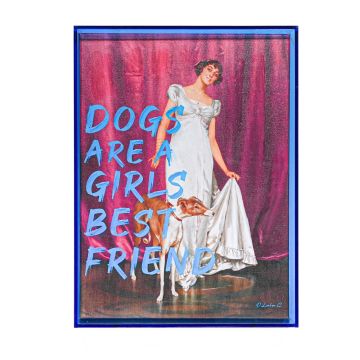 QUADRO TELA FRIENDS CON CORNICE IN ACIRLICO BLU 30X40CM SP 5CM