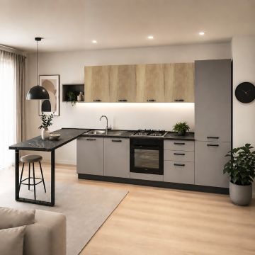 CUCINA COMPLETA MOD. MIRA FANGO OPACO E NEBRASKA