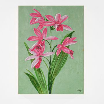 QUADRO TELA FLOREALE CON CORNICE FOGLIA D'ORO 75X95CM SP 5CM