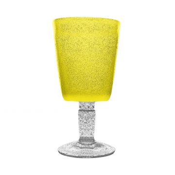 MEMENTO - BICCHIERE GOBLET IN VETRO 30CL YELLOW TRASPARENT