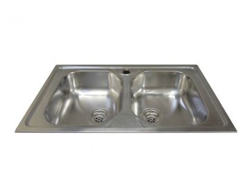 LAVELLO 86X50 2VASCHE INOX