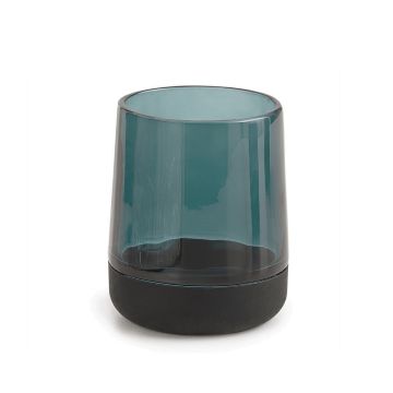 LINEA NICOLE - BICCHIERE PORTASPAZZOLINI IN VETRO E SILICONE VERDE 