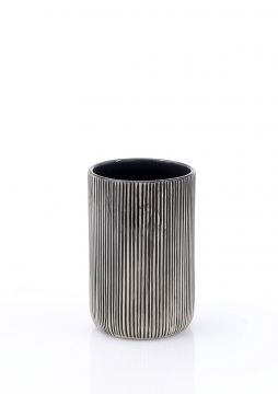 LINEA NAOMI - BICCHIERE PORTASPAZZOLINI STRIATO NERO 