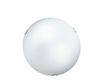 PLAFONIERA BIANCO SATINATO D. 30CM CON GANCIO FILO CROMO - 2XE27 MAX 60W