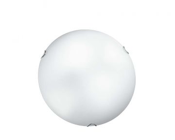 PLAFONIERA BIANCO SATINATO D. 40CM CON GANCIO FILO CROMATO - 3XE27 MAX 60W 