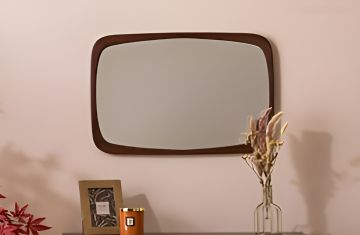 SPECCHIO KEIRA CORNICE EFFETTO LEGNO MARRONE 65X43CM