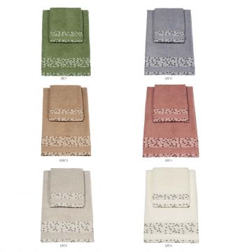 COPPIA SPUGNA OSPITE E VISO LIRIANA 100% COTONE ASSORTITO