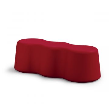 PANCA A 3 POSTI PEANUTS IN POLIETILENE ROSSO ORIENTE 144X55X45CM