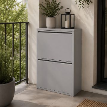 PORTARIFIUTI CM 60X25 H. 92.5 IN METALLO GRIGIO
