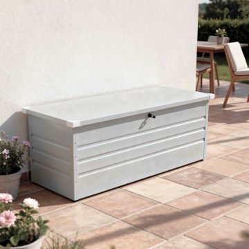 BAULE DA ESTERNO CM 132X60 H. 62 ACCIAIO GRIGIO CHIARO