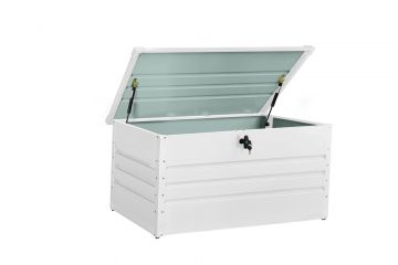 BAULE DA ESTERNO CM 132X60 H 62 ACCIAIO BIANCO