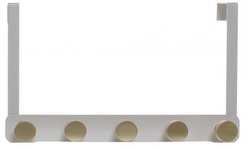 ATTACCAPANNI DA PORTA IN METALLO CON 5 POSTI CM 33X5 H 20 IN 2 COLORI ASSORTITI
