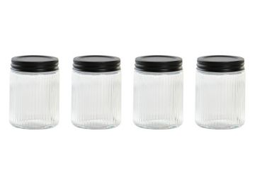 BARATTOLO IN VETRO CON TAPPO IN METALLO 7X7X10CM 325ML