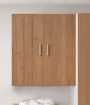 PENSILE SERIE LAVANDERIA CM 66X34 H.76 BIANCO FIAMMATO E NOCE STELVIO