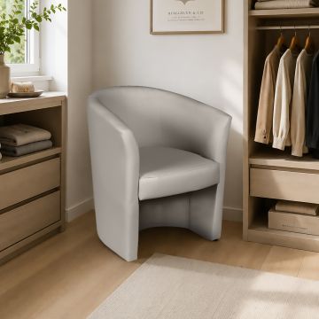 POLTRONA MOD.BELIZE GRIGIA ECOPELLE CM 64X63 H.76     PVC LIGHT GREY