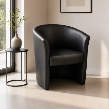 POLTRONA MOD.BELIZE NERA ECOPELLE