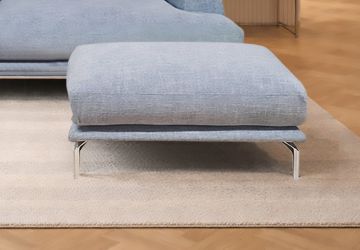 POUF MOD. ETHAN CM 90X65 H.48 IN TESSUTO AZZURRO