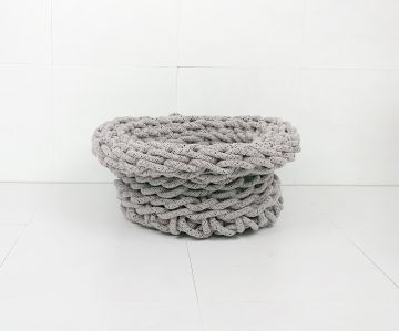 CESTO SOFT IN POLIPROPILENE ANNODATO A MANO DIAM. 44CM GRIGIO