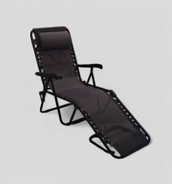BRANDINA LOUNGER PIEGHEVOLE NERO E TEXTILENE ANTRACITE