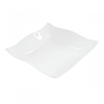 PIATTO FONDO IN PORCELLANA LINEA HELTON 22X22CM BIANCO