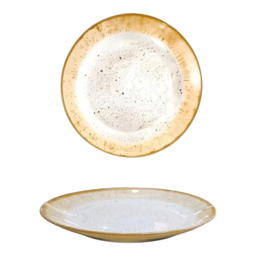 PIATTO DESSERT IN PORCELLANA LINEA MARMOREO DIAM. 20CM BEIGE