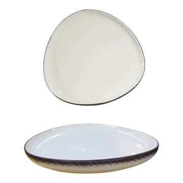 PIATTO PIANO IN PORCELLANA LINEA ONDA 30X29CM BIANCO