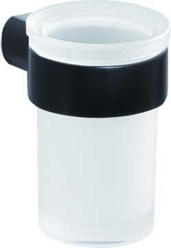 LINEA PIRENEI - BICCHIERE PORTA SPAZZOLINI NERO MATT