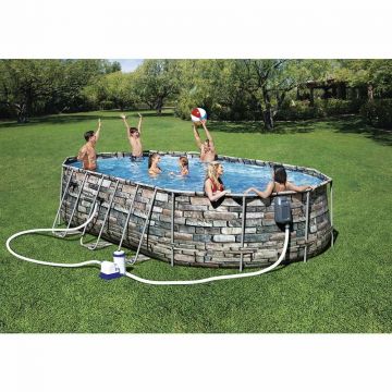 BESTWAY - PISCINA OVALE 610X366 H. 122 POWER STEEL